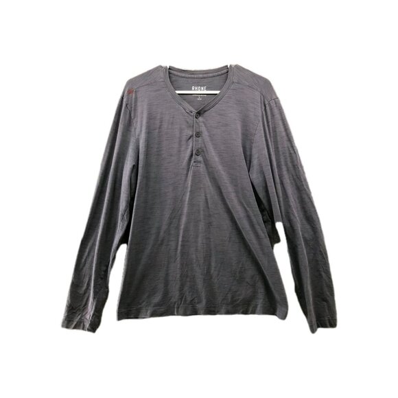 Rhone Henley Long Sleeve T Shirt Mens L Gray Active Stretch - Picture 1 of 9